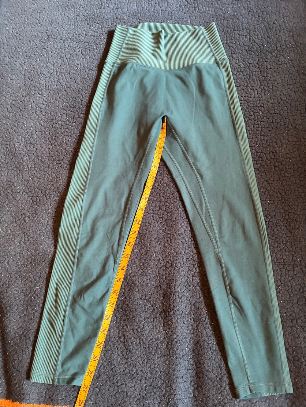 P'tula Olive Green Ribbed High-Waist women’s Leggings